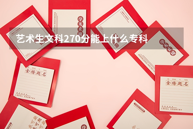艺术生文科270分能上什么专科