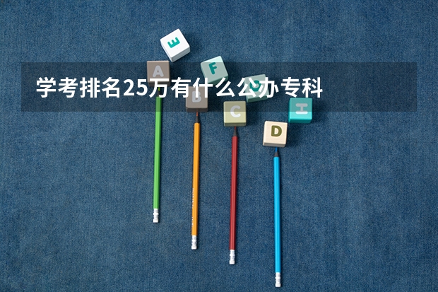 学考排名25万有什么公办专科