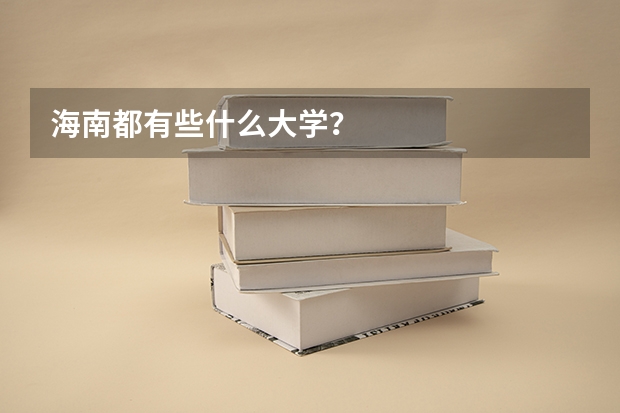 海南都有些什么大学？