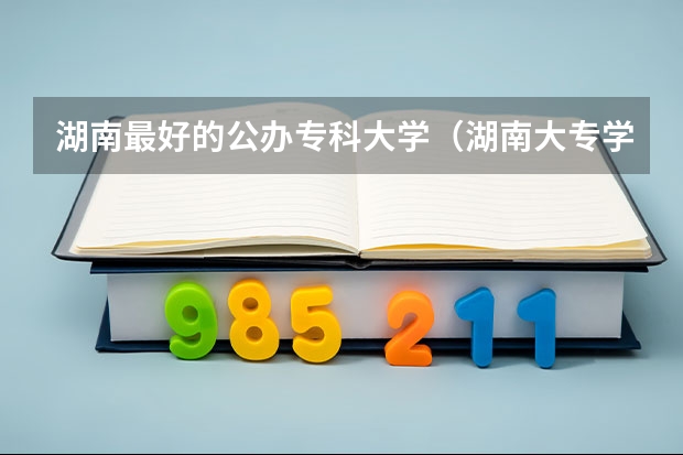 湖南最好的公办专科大学（湖南大专学校排名榜公办）