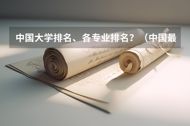 中国大学排名、各专业排名？（中国最好的大学排名）