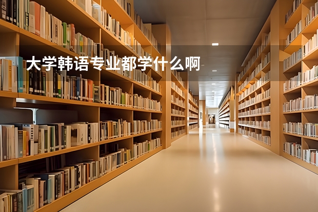 大学韩语专业都学什么啊