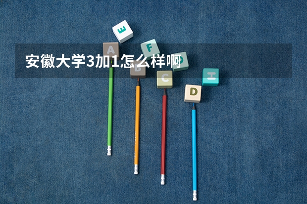 安徽大学3加1怎么样啊